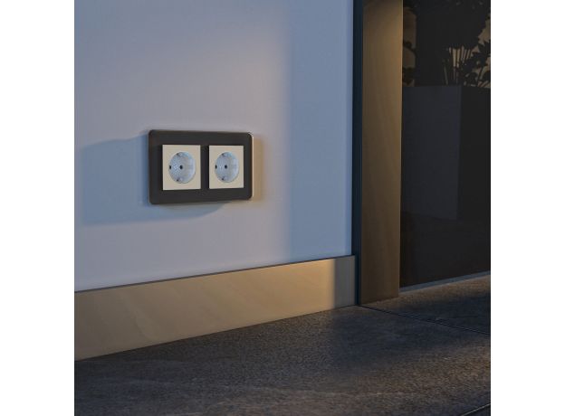 Розетка с подсветкой (айвори матовый) W1171462