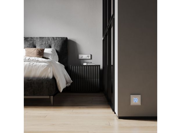 Розетка с подсветкой (белый матовый) W1171461