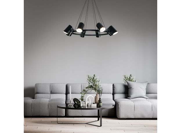 Умная подвесная люстра 70147/8 черный Smart