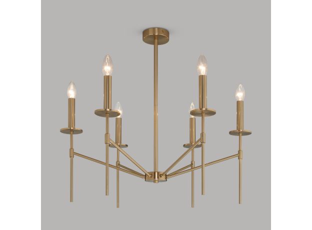 Умная потолочная люстра 60142/6 латунь