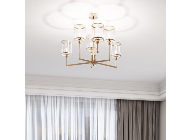 Умная потолочная люстра 60144/6 золото