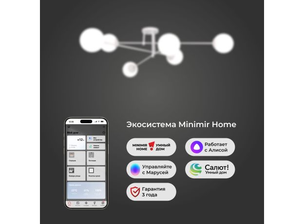 Умный потолочный светильник 30181/6 белый