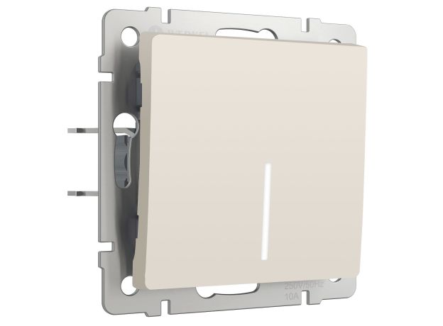 Выключатель одноклавишный проходной с подсветкой (айвори матовый) W1112162