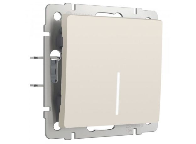 Выключатель одноклавишный проходной с подсветкой (айвори матовый) W1112162