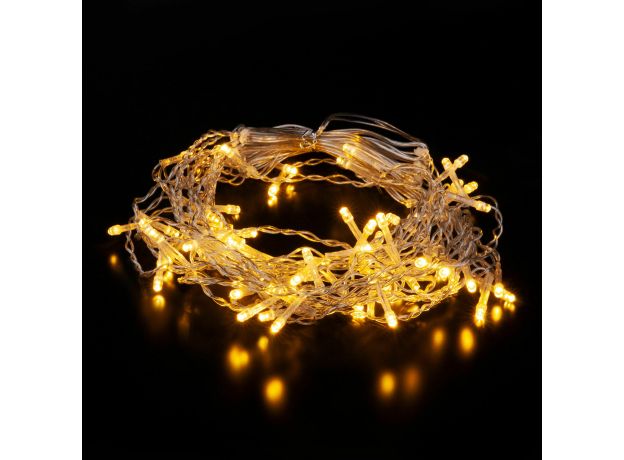 Гирлянда бахрома теплый белый 1,8*0,5М IP20 100-001