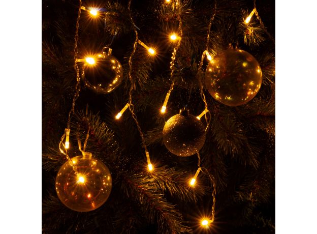 Гирлянда бахрома теплый белый 1,8*0,5М IP20 100-001