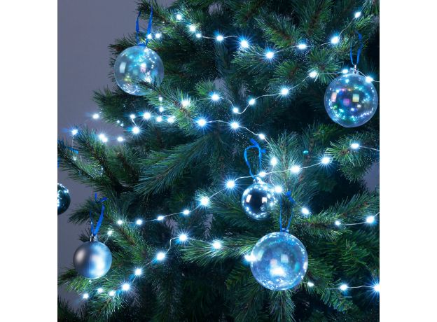 Гирлянда нить "роса" белый 10М IP20 400-009