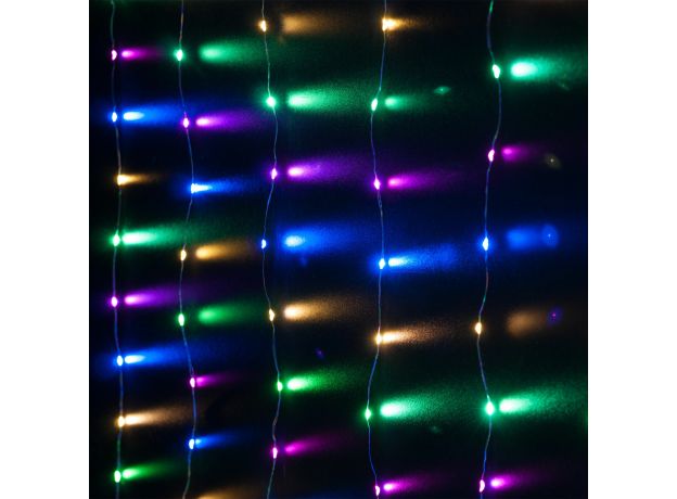 Гирлянда занавес "роса" мульти 2*2,6М IP20 200-006