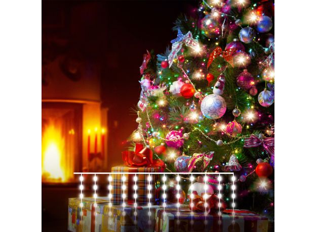 Гирлянда занавес "роса" мульти 2*2,6М IP20 200-006