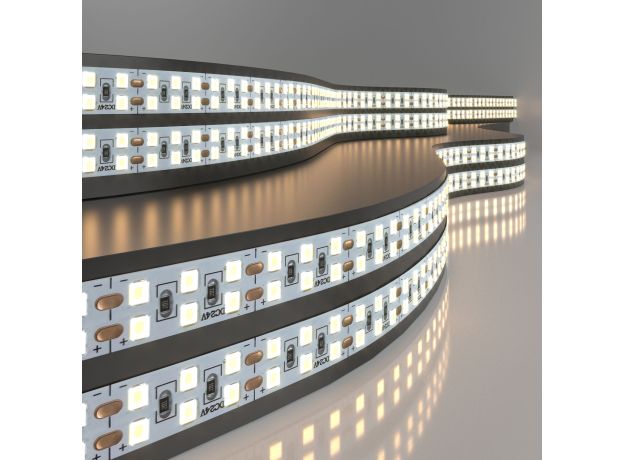 Лента светодиодная 240 LED 18 Вт IP20 двухрядная 3300К теплый белый, 5м 2835 24V 240Led 18W IP20