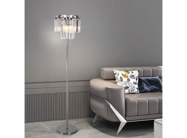 Напольный светильник с хрусталем 01137/3 хром