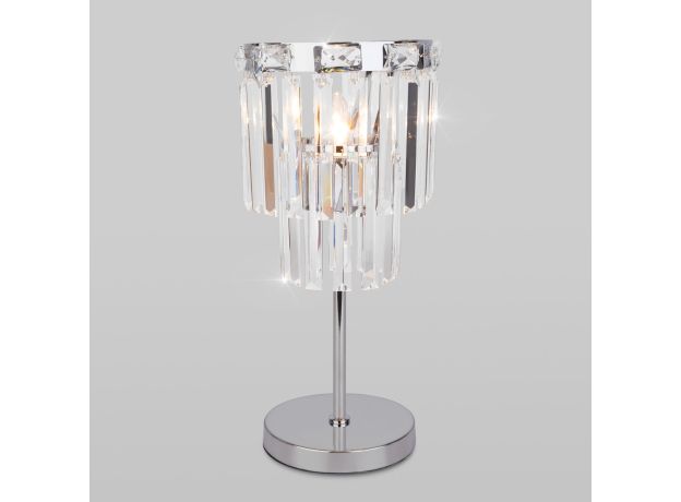 Настольный светильник с хрусталем 01136/1 хром
