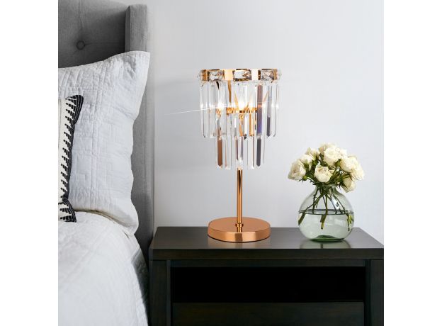 Настольный светильник с хрусталем 01136/1 золото