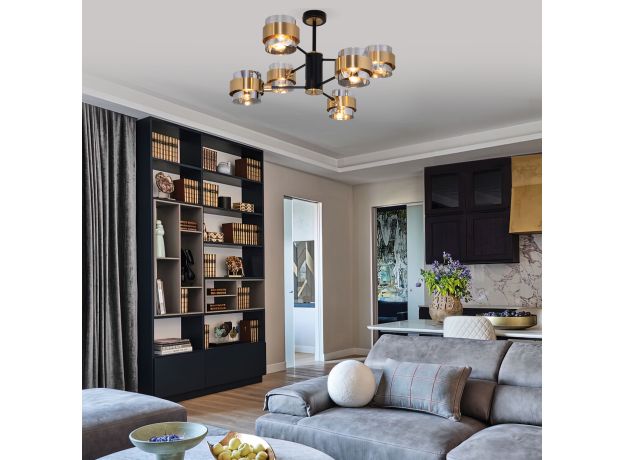 Потолочная люстра в стиле лофт 70127/6 черный/дымчатый