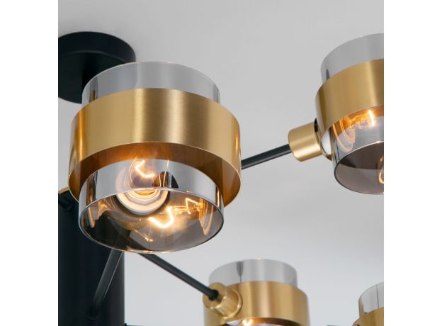 Потолочная люстра с плафонами 70127/8 черный/дымчатый