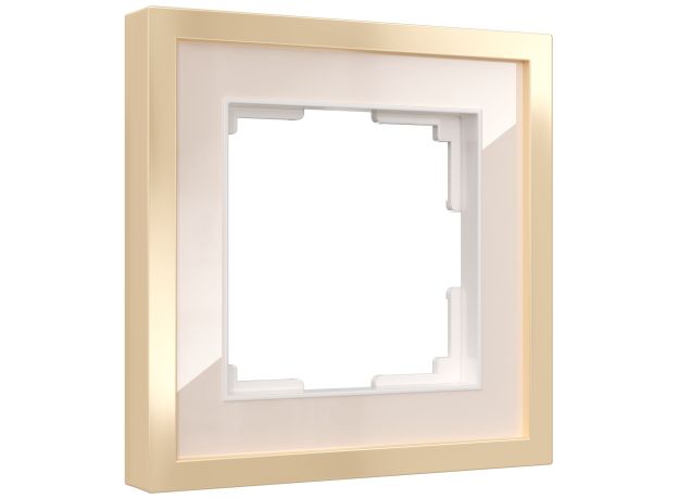 Рамка из металла на 1 пост Baguette айвори/латунь W0012851