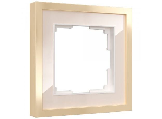 Рамка из металла на 1 пост Baguette айвори/латунь W0012851