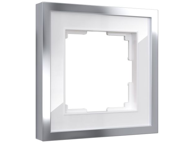 Рамка из металла на 1 пост Baguette белый/серебро W0012850