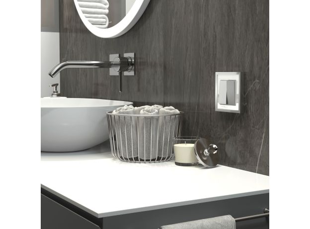 Рамка из металла на 1 пост Baguette белый/серебро W0012850