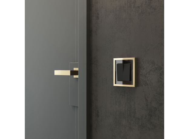 Рамка из металла на 1 пост Baguette черный/латунь W0012852