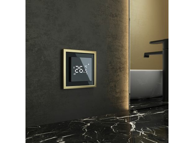 Рамка из металла на 1 пост Baguette черный/латунь W0012852