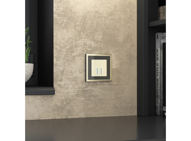 Рамка из металла на 1 пост Baguette черный/латунь W0012852