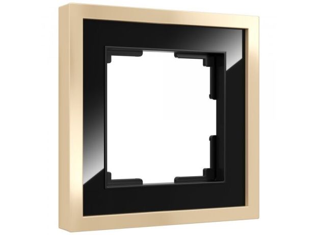 Рамка из металла на 1 пост Baguette черный/латунь W0012852
