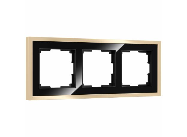 Рамка из металла на 3 поста Baguette черный/латунь W0032852