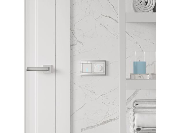 Рамка из металла на 2 поста Baguette белый/серебро W0022850