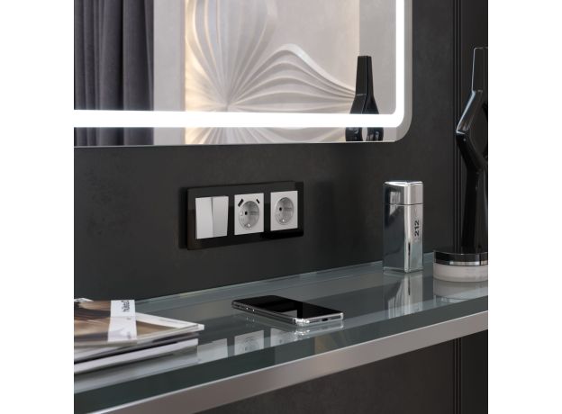 Рамка из акрила на 3 поста Acrylic черный W0032708