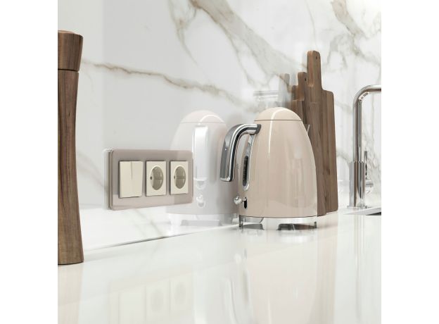 Розетка с заземлением (айвори матовый) W1171062