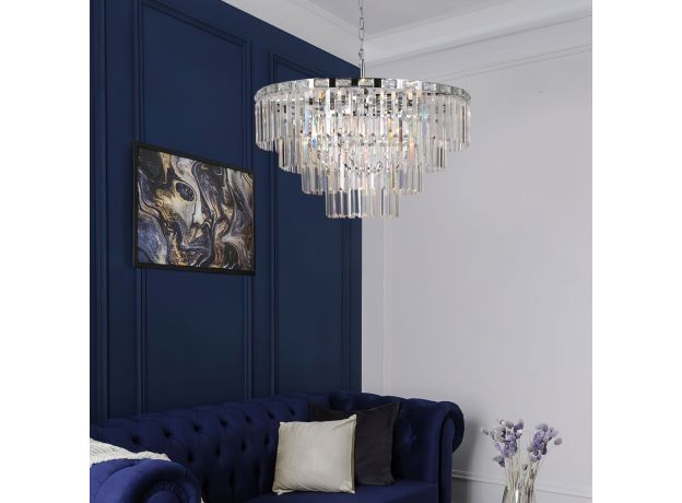 Умная подвесная хрустальная люстра 10130/10 хром