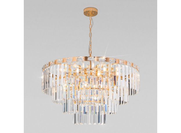 Умная подвесная хрустальная люстра 10130/10 золото