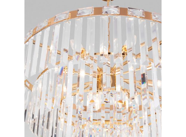 Умная подвесная хрустальная люстра 10130/10 золото