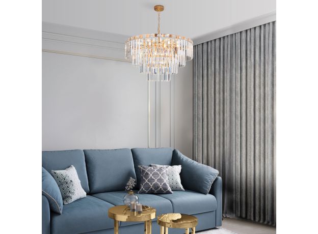 Умная подвесная хрустальная люстра 10130/10 золото