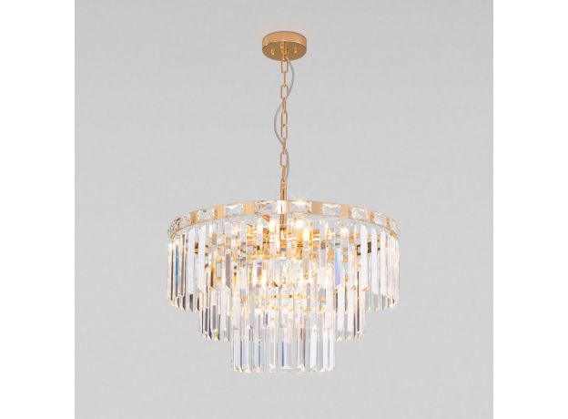 Умная подвесная хрустальная люстра 10130/8 золото