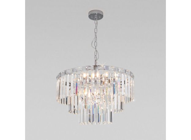 Умная подвесная люстра с хрусталем 10130/8 хром