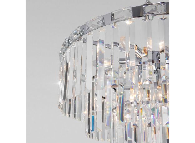 Умная подвесная люстра с хрусталем 10130/8 хром