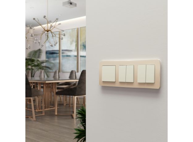 Выключатель двухклавишный (айвори матовый) W1120062