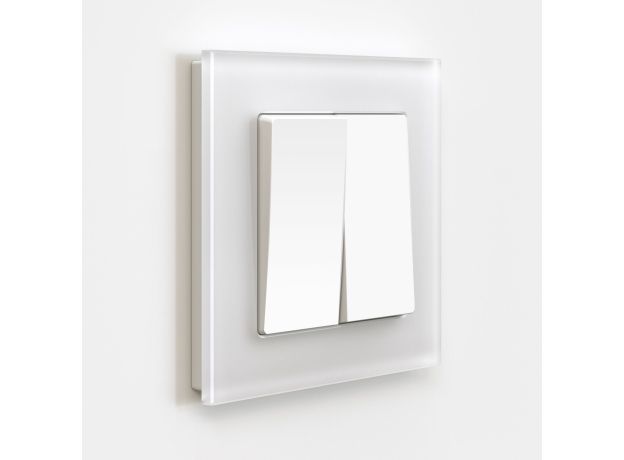 Выключатель двухклавишный (белый матовый) W1120061