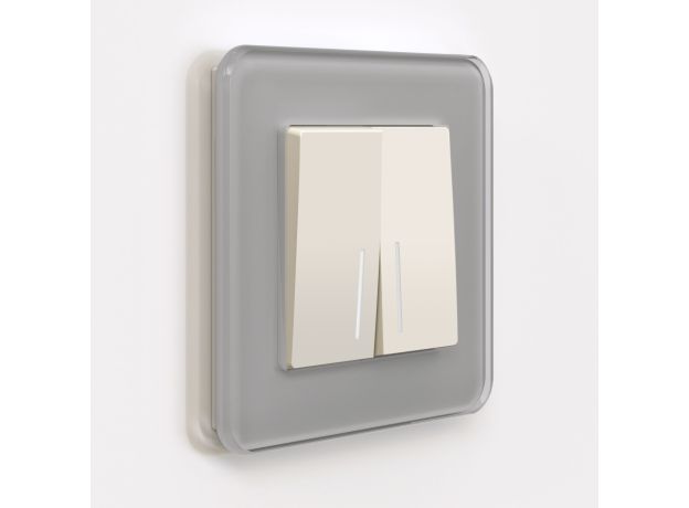 Выключатель двухклавишный с подсветкой (айвори матовый) W1120162