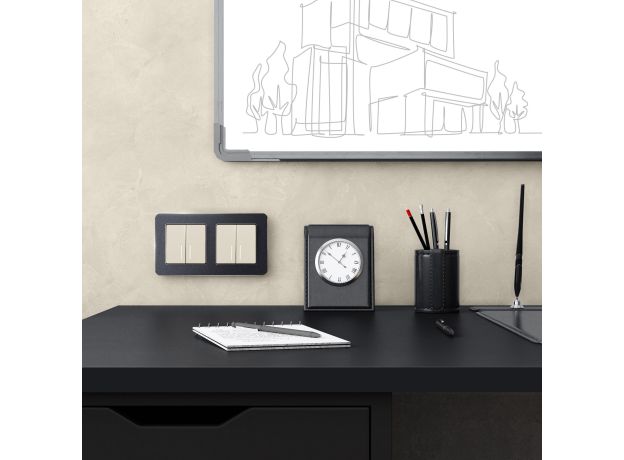 Выключатель двухклавишный с подсветкой (айвори матовый) W1120162