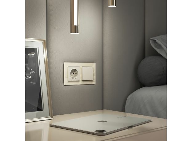 Выключатель одноклавишный (айвори матовый) W1110062