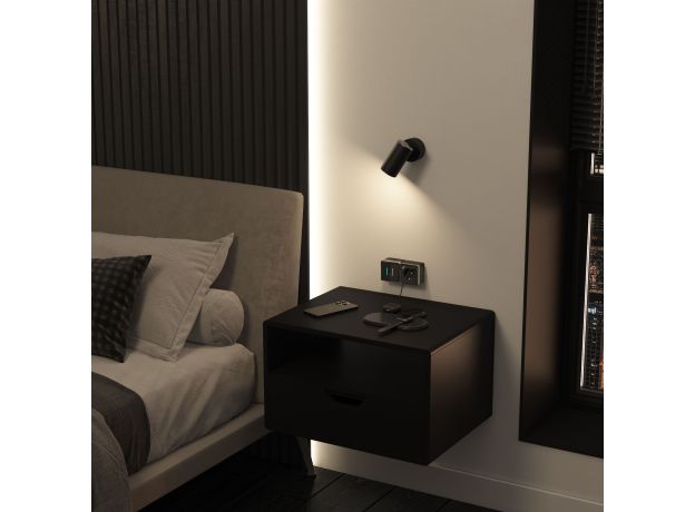 Розетка с заземлением, шторками и USB тип A+C Gallant чёрный хром W5071735