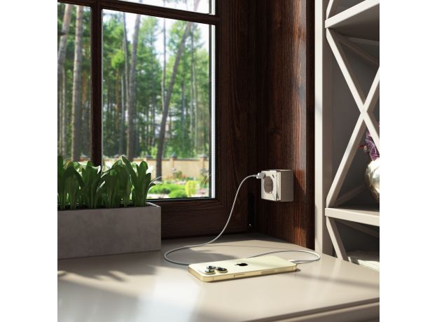 Розетка с заземлением, шторками и USB тип A+C Gallant шампань рифленый W5071710