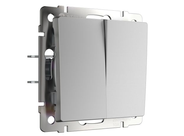 Перекрестный переключатель двухклавишный серебряный W1123008