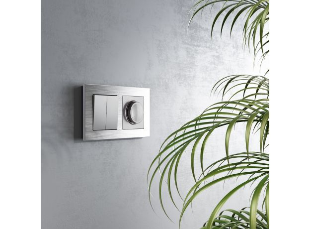 Перекрестный переключатель двухклавишный серебряный W1123008