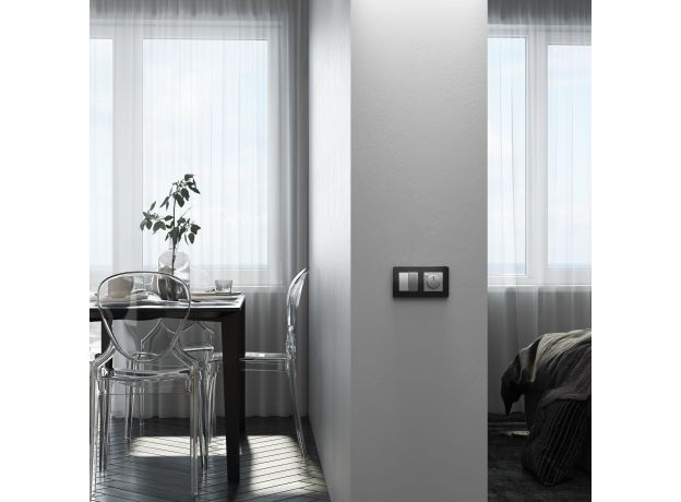 Перекрестный переключатель двухклавишный серебряный W1123008