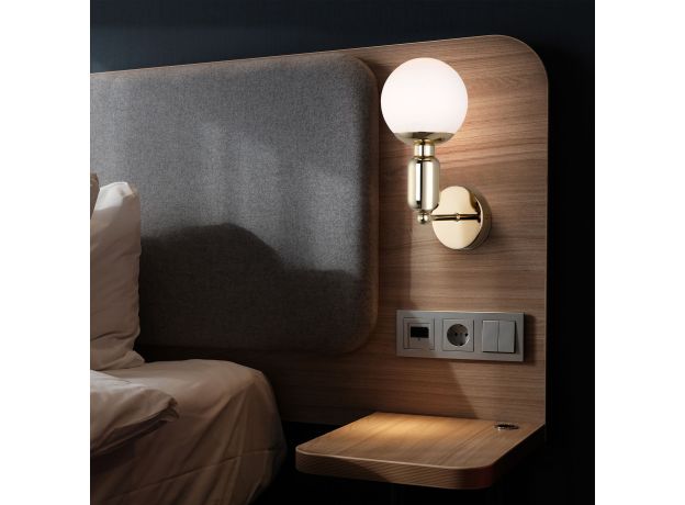 Настенный светильник со стеклянным плафоном 50251/1 золото