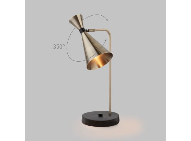 Настольная лампа в стиле лофт 01109/1 латунь / черный